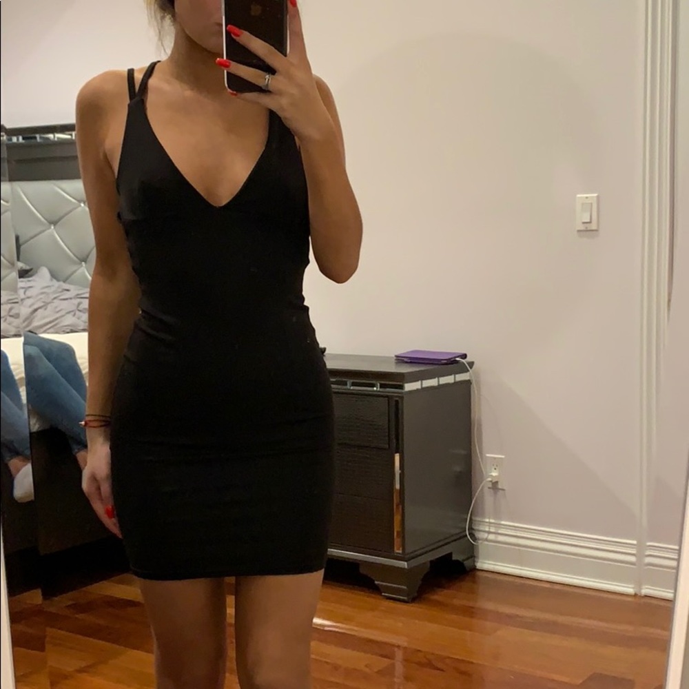 Black Thin Strapped Dress